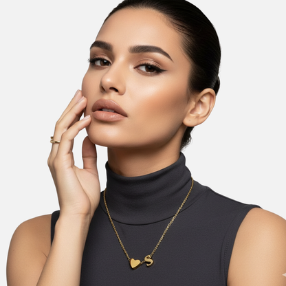 Heart & Initial Necklace
