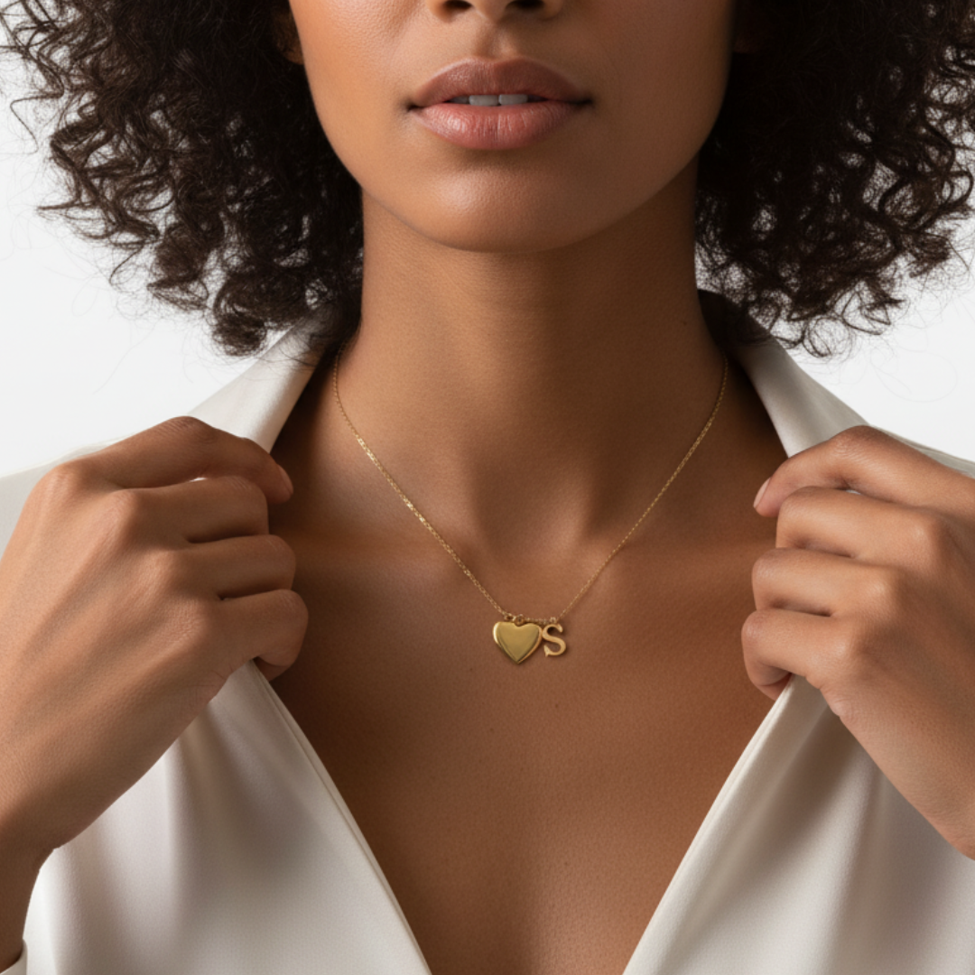 Heart & Initial Necklace